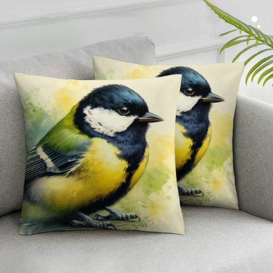 Ulloord Outdoor Christmas Pillow Cover Home Decor Decorative Cushion Case for Sofa Winter Bird Decorations Throw Pillowcase