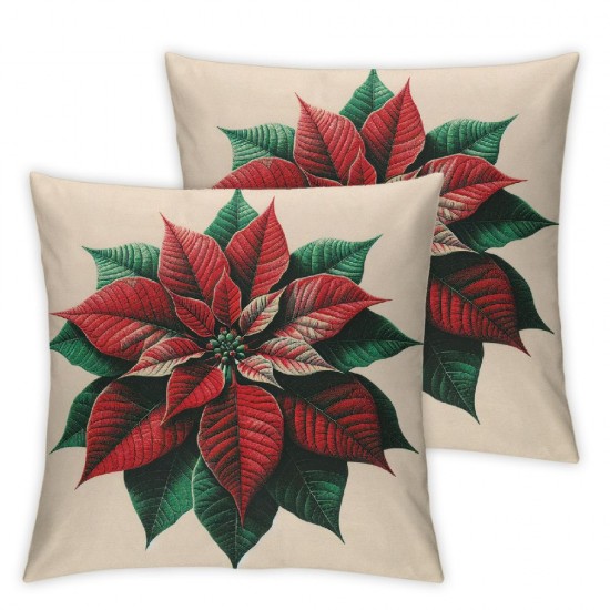 Ulloord Christmas Pillow Covers Happy New Year Decorative Cushion Case for Sofa Couch Throw Pillowcase