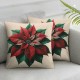 Ulloord Christmas Pillow Covers Happy New Year Decorative Cushion Case for Sofa Couch Throw Pillowcase