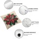 Ulloord Christmas Pillow Covers Happy New Year Decorative Cushion Case for Sofa Couch Throw Pillowcase