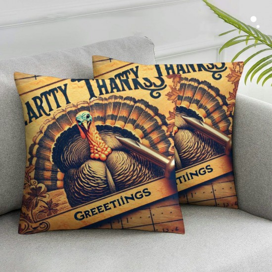 Ulloord " Vintage Thanksgiving Day Burlap Cushion Covers Pillow Case (