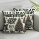 Ulloord Square Throw Pillow Covers Decorative Cushion Case for Sofa Bedroom Car Couch Christmas Tree Black