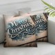 Ulloord Blue Christmas Pillow Covers Christmas Decor Decorative Cushion Case for Sofa Couch Retro Snowflake Winter Decorations Throw Pillowcase