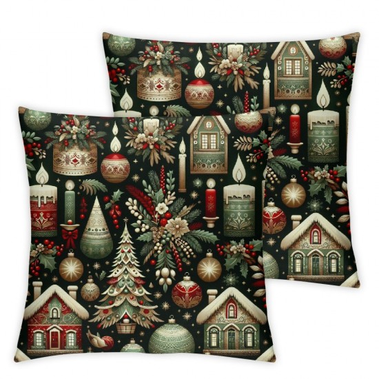 Ulloord Merry Christmas with Throw Cushion Cover Pillowcase