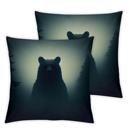 Ulloord Lodge Cabin Pillow Cover  Do Not Wake The Bears Design Home Sofa Decorative Throw Cushion Cover Furniture Square Printed Pillowcase Hidden Zipper