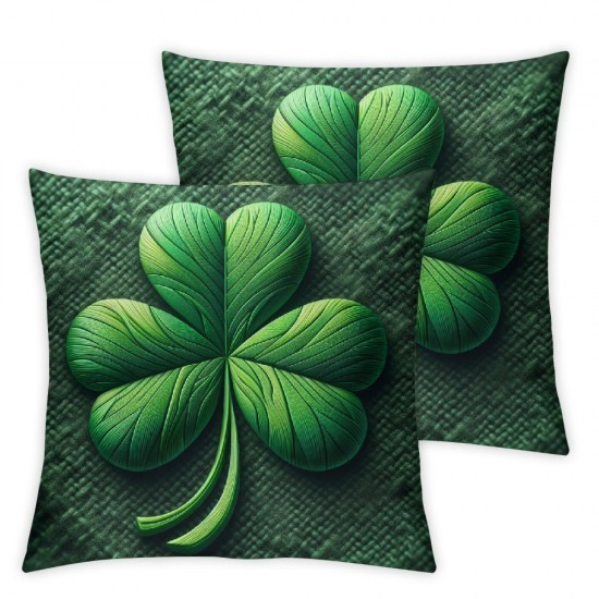 Pillow Cover St. Patrick Day Seasonal Gifts Burlap Decorative Cushion Cover  - Retro Good Luck Charms