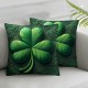 Pillow Cover St. Patrick Day Seasonal Gifts Burlap Decorative Cushion Cover  - Retro Good Luck Charms