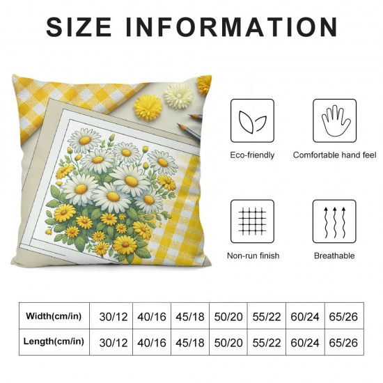 Ulloord Sunflower Pillow Covers Summer Floral Throw Pillow Case Yellow Flower Decorative Cushion Case for Holiday Home Indoor Outdoor Sofa Couch Office,