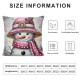 Ulloord AnyDesign Christmas Pillow Covers Pink Tree Snowman Throw Pillow Case Decorative Cushion Case for Home Office Room Decor,