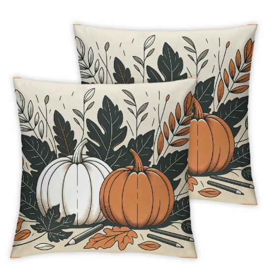 Ulloord Fall Pumpkin Pillow Covers Autumn Cross Throw Pillow Case Decorative Farmhouse Thanksgiving Cushion Cover for Home Couch Car Office Supplies,