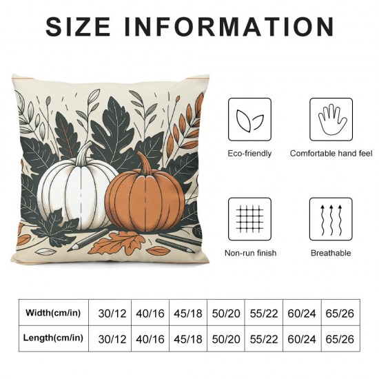 Ulloord Fall Pumpkin Pillow Covers Autumn Cross Throw Pillow Case Decorative Farmhouse Thanksgiving Cushion Cover for Home Couch Car Office Supplies,