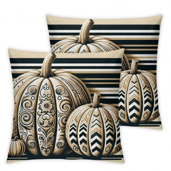 Ulloord Fall Decor Pillow Covers Gray Pumpkin Throw Pillow Case Farm Truck Decorative Cushion Cover for Autumn Thanksgiving Home Sofa Decor,