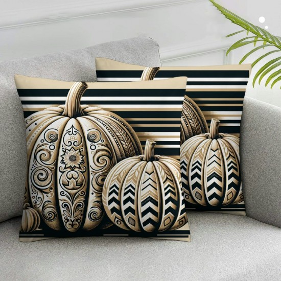 Ulloord Fall Decor Pillow Covers Gray Pumpkin Throw Pillow Case Farm Truck Decorative Cushion Cover for Autumn Thanksgiving Home Sofa Decor,