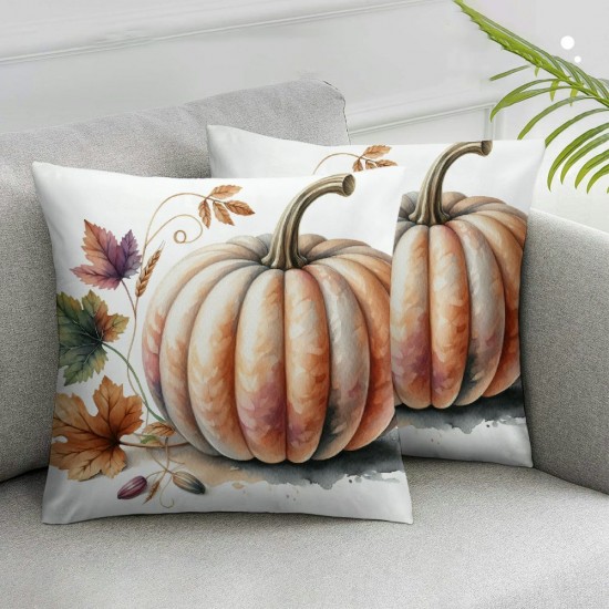 Ulloord Fall Pumpkin Throw Pillow Covers Pillow Case Farmhouse Grey Autumn Pumpkin Decorative Cushion Case for Thanksgiving Farmhouse Sofa Office,