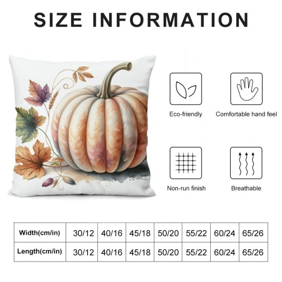 Ulloord Fall Pumpkin Throw Pillow Covers Pillow Case Farmhouse Grey Autumn Pumpkin Decorative Cushion Case for Thanksgiving Farmhouse Sofa Office,