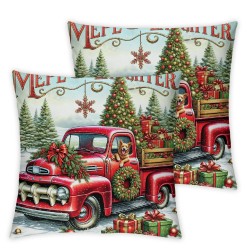 Ulloord AnyDesign Christmas Pillow Covers Throw Pillow Case Vintage Decorative Cushion Case for Home Office Room Decor,