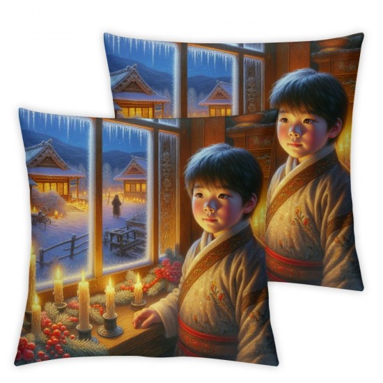 Ulloord AnyDesign Christmas Pillow Covers Throw Pillow Case Retro Cushion Covers for Winter ,