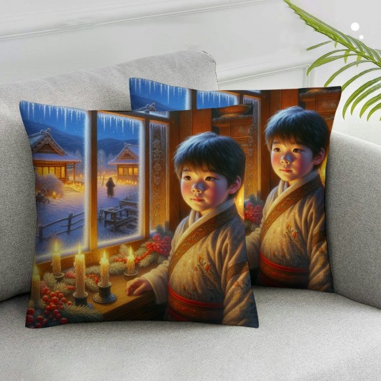 Ulloord AnyDesign Christmas Pillow Covers Throw Pillow Case Retro Cushion Covers for Winter ,