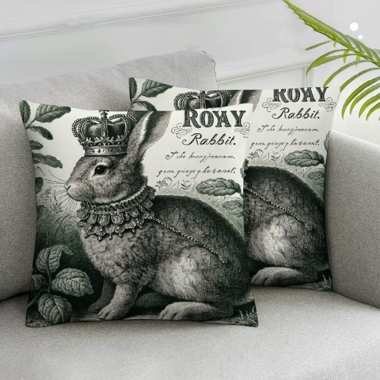 Ulloord Lingtoolator ntage Pillow Covers Retro Farm Rabbit Throw Pillow Case Decorative Pillow Case Holiday Cushion Cover for Home Office Safe Decoration,