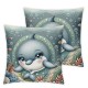 Ulloord Summer Pillow Covers Throw Pillow Covers Ocean Summer Cushion Case Decor for Sofa Couch