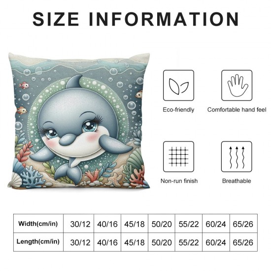 Ulloord Summer Pillow Covers Throw Pillow Covers Ocean Summer Cushion Case Decor for Sofa Couch