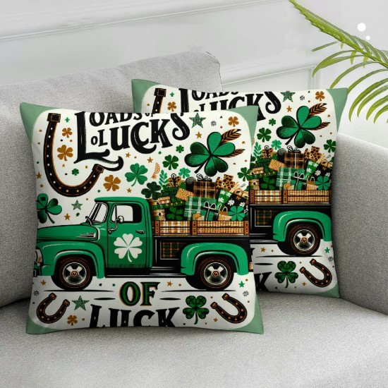 Ulloord Pillow Covers Pillow Case Lucky Throw Pillow Cover Farmhouse Cushion Cover for Home Office Couch Sofa Bed