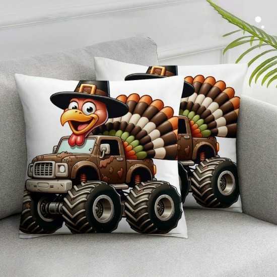 Thanksgiving Pillow Covers Thanksgiving Turkey Throw Pillows Thanksgiving Day Fall Autumn Pillowcase for Sofa Couch Holiday Home Decor