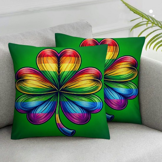 Ulloord St Patricks Day Pillow Covers Throw Pillowcase Green Home Sofa Decor Pillowcase Happy Decoration Cushion Cases