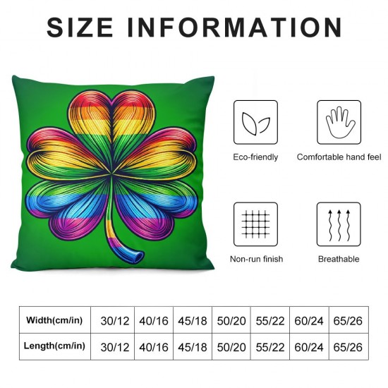 Ulloord St Patricks Day Pillow Covers Throw Pillowcase Green Home Sofa Decor Pillowcase Happy Decoration Cushion Cases