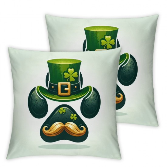 Ulloord St Patricks Day Pillow Covers Dog Paws Throw Pillowcase Green Home Sofa Pillowcase Happy Farmhouse Decoration Cushion Cases