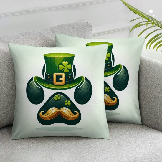 Ulloord St Patricks Day Pillow Covers Dog Paws Throw Pillowcase Green Home Sofa Pillowcase Happy Farmhouse Decoration Cushion Cases