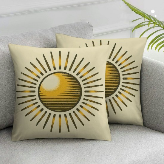 Ulloord Summer Pillow Covers Sun Illustration Throw Pillow Covers Summer Cushion Case Decor for Sofa Couch