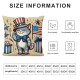 Ulloord 4th of July Pillow Covers American Flag Cats Throw Pillowcase Cushion Case Pillowcase Decorations for Sofa Couch