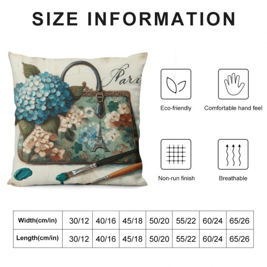 Ulloord AnyDesign Seasonal Floral Pillow Covers Pillow Case Decorative Throw Cushion Cover for Spring Summer Home Office Room Couch Sofa