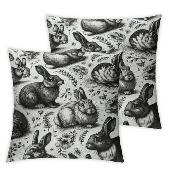 Ulloord Pillow Covers Throw Pillow Case Beige Rabbit Holiday Decorative Cushion Case for Home Office Room Couch Sofa,