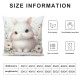 Ulloord Pillow Covers Floral Rabbit Pillowcase Farmhouse Decorations for Sofa Couch Bedroom Living Room Decor