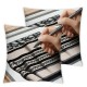 Ulloord  Check Throw Pillow Covers Set Case Linen Decorative Pillowcases Cushion Cover for Couch Bench Sofa Dark Grey Beige