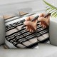 Ulloord  Check Throw Pillow Covers Set Case Linen Decorative Pillowcases Cushion Cover for Couch Bench Sofa Dark Grey Beige