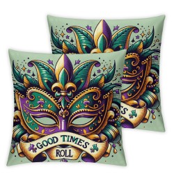 Ulloord Mardi Gras Pillow Covers Masquerade Mask Throw Pillow Covers Living Room Decorative Pillowcase Cushion Case for Sofa Couch