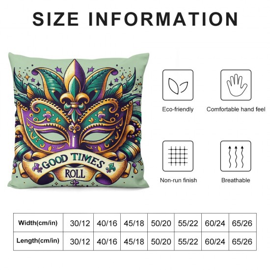 Ulloord Mardi Gras Pillow Covers Masquerade Mask Throw Pillow Covers Living Room Decorative Pillowcase Cushion Case for Sofa Couch