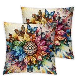 Ulloord Pillow Covers Decorative Throw Pillow Covers Petal Butterfly Bisexual Pillow Case Home Sofa Bedroom Living Room Cushion Case Farmhouse Decorations