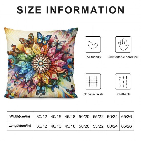 Ulloord Pillow Covers Decorative Throw Pillow Covers Petal Butterfly Bisexual Pillow Case Home Sofa Bedroom Living Room Cushion Case Farmhouse Decorations