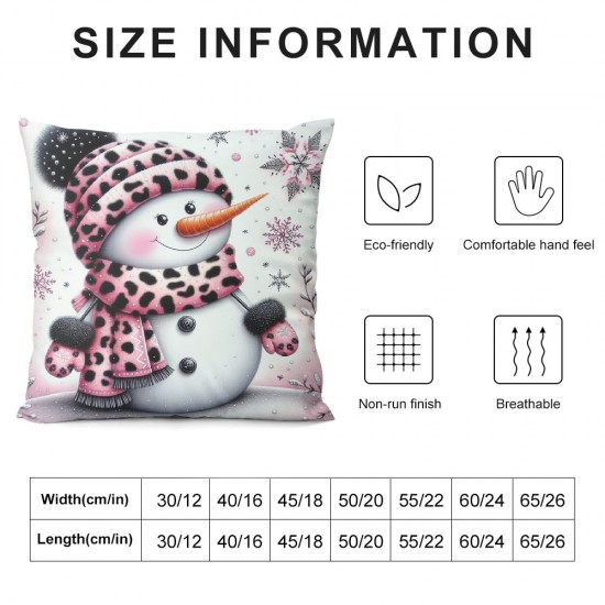 Ulloord Christmas Pillow Covers African American Black Santa Throw Pillows Snowman Pillowcase Home Decor Living Room Decorative Cushion Case for Sofa