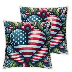 Ulloord Pillow Covers n Heart Greenery Throw Pillow Covers Red Blue Decorative Cushion Cover for Home Sofa,