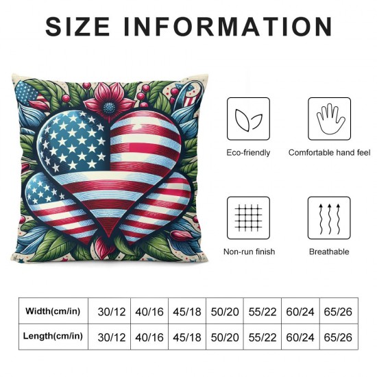 Ulloord Pillow Covers n Heart Greenery Throw Pillow Covers Red Blue Decorative Cushion Cover for Home Sofa,