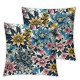 Ulloord Blue Floral Pillow Covers Throw Pillows Cover Outdoor Square Pillow Case for Sofa