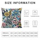 Ulloord Blue Floral Pillow Covers Throw Pillows Cover Outdoor Square Pillow Case for Sofa