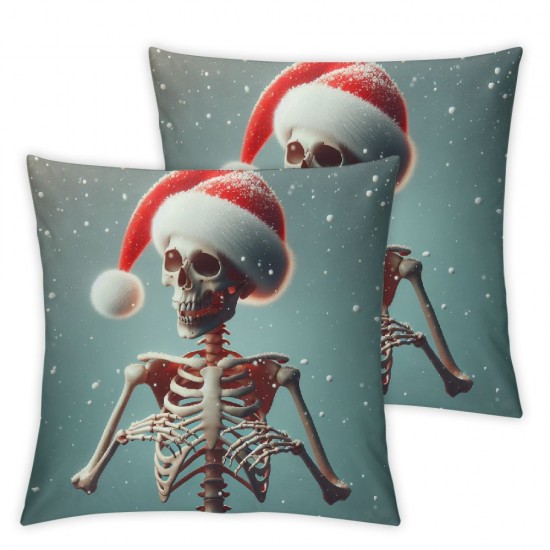 Ulloord Christmas Pillow Covers Blue Winter Throw Pillows Pillowcase Home Decor Living Room House Decorative Cushion Case for Sofa Couch