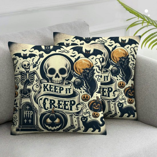 Ulloord Halloween Pillow Covers Halloween Decor Pumpkins Decorative Pillow Covers for Home Sofa