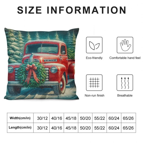 Ulloord Christmas Pillow Covers for Christmas Decorations Christmas Ink Painting Tree truck Throw Pillow Covers Winter Holiday Cushion Case Decoration for Sofa Couch